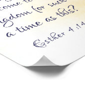 エステル4:14来そのような時のために王国に ポスター (角)