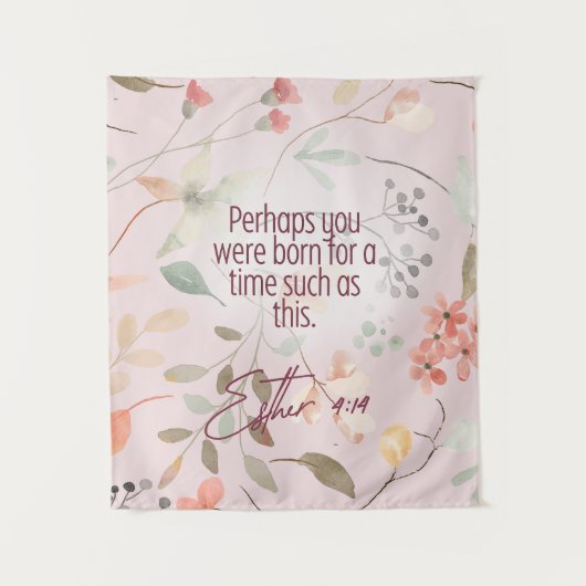 エステル4:14 キリスト教聖書の詩篇アート タペストリー (正面)