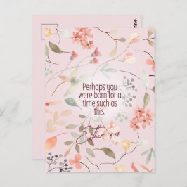 エステル4:14 キリスト教聖書の詩篇アート ポストカード