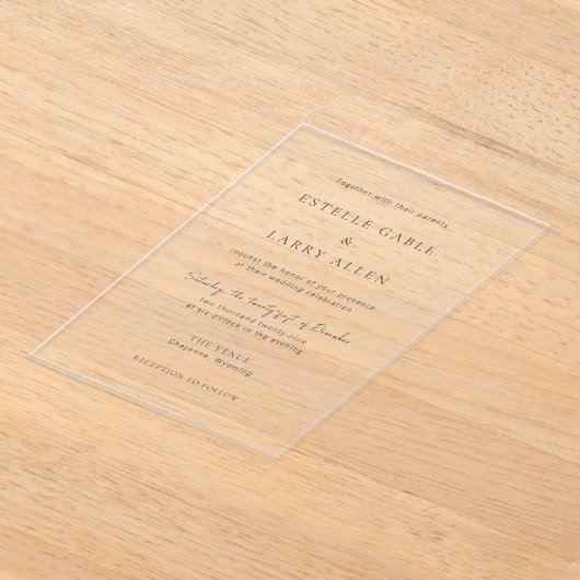 エステレエレガントウェディング アクリル招待状 (レイダウン)