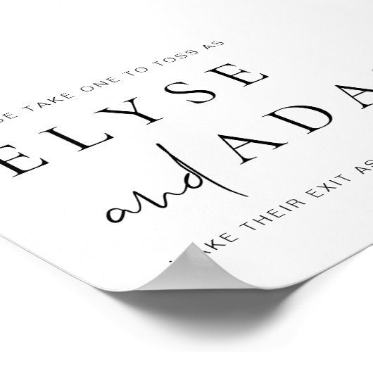 エステレモダンミニマル紙吹雪トスサイン ポスター (角)