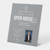 エステートオープンハウスロゴフォトグレー 台座サイン (正面)