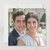 エステートシックストライプブルーフローラ花瓶写真結婚ズ セーブザデート (裏面)