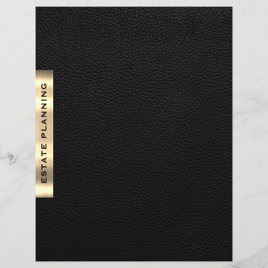エステートプランニングブラック金ゴールドレザープリントディバイダー (裏面)