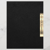 エステートプランニングブラック金ゴールドレザープリントディバイダー (正面)