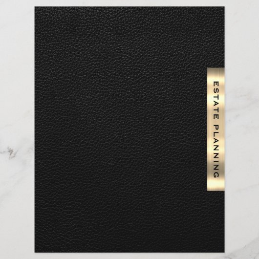 エステートプランニングブラック金ゴールドレザープリントディバイダー (正面)