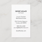 エステート実在エージェントイエローサボス開花砂漠の写真 名刺 (裏面)