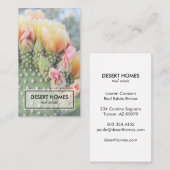 エステート実在エージェントイエローサボス開花砂漠の写真 名刺 (正面/裏面)