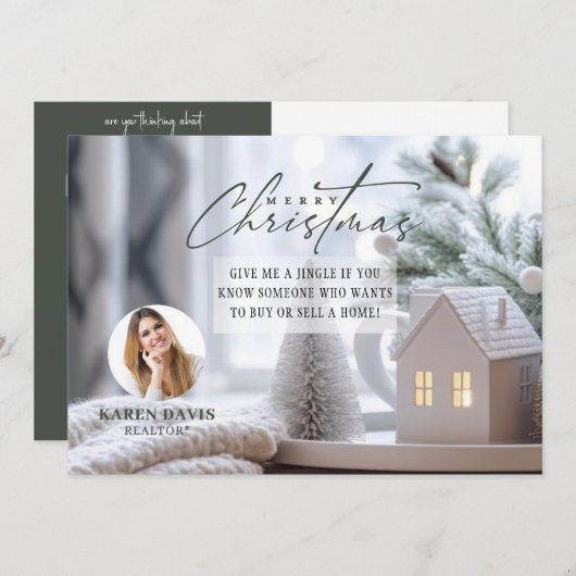 エステート実在エージェントクリスマスホリディポストカード シーズンカード (正面/裏面)