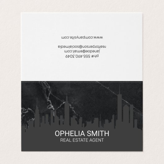 エステート実在エージェントシティスケープ大理石 名刺 (外部フラット)
