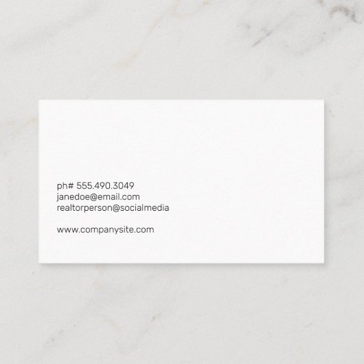 エステート実在エージェントシティスケープ大理石 | 金ゴールド建物 名刺 (裏面)