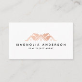 エステート実在エージェントバラ金ゴールドブラシ付き金属事業 名刺 (正面)