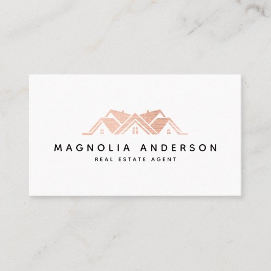 エステート実在エージェントバラ金ゴールドブラシ付き金属事業 名刺 (正面)