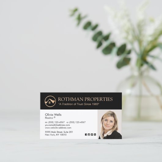 エステート実在エージェントフォト金ゴールドハウス 名刺 (スタンド正面)