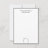 エステート実在エージェントブラックアンドホワイトハウス ノートカード (正面)