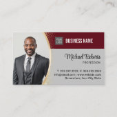 エステート実在エージェントブルゴーニュ赤プロフェッショナル写真 名刺 (正面)