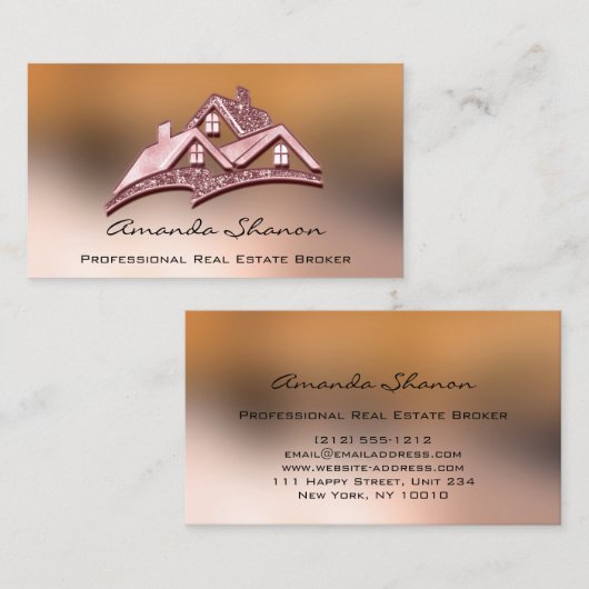 エステート実在エージェントブローカーハウスグリッターバラハウス 名刺 (正面/裏面)