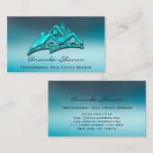 エステート実在エージェントブローカーハウスグリッター3Dハウス 名刺 (正面/裏面)