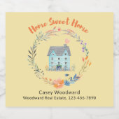 エステート実在エージェントホームスウィートホーム引っ越し祝いパーティー スパークリングワインラベル (シングルラベル)