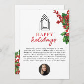 エステート実在エージェント不動産仲介業者クリスマスハッピーホリデーズ シーズンカード (正面/裏面)