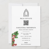 エステート実在エージェント不動産仲介業者クリスマスハッピーホリデーズ シーズンカード (裏面)