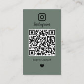 エステート実在エージェント不動産仲介業者Instagram Sage Green QR 名刺 (裏面)