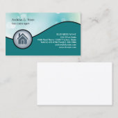 エステート実在エージェント名刺の光沢ハウスアイコン 名刺 (正面/裏面)