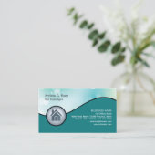 エステート実在エージェント名刺の光沢ハウスアイコン 名刺 (スタンド正面)