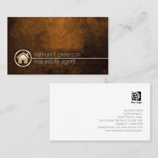 エステート実在エージェント金ゴールドハウスアイコン投資 名刺 (正面/裏面)