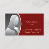 エステート実在エージェント金ゴールドハウス不動産仲介業者レッドフォト 名刺 (裏面)