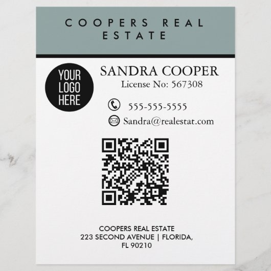 エステート実在エージェントHELLO CARDショップの看板チラシ チラシ (裏面)