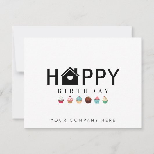 エステート実在カップケーキハッピーバースデー カード (正面)