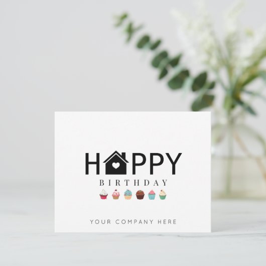 エステート実在カップケーキハッピーバースデー カード (スタンド正面)