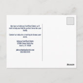 エステート実在カンパニーの手の写真のマーケティング ポストカード (裏面)