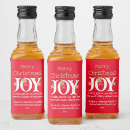 エステート実在クライアントクリスマスギフトかわいい赤ミニ リキュールボトルラベル