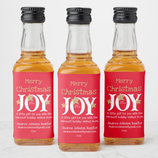エステート実在クライアントクリスマスギフトかわいい赤ミニ リキュールボトルラベル (ボトル)