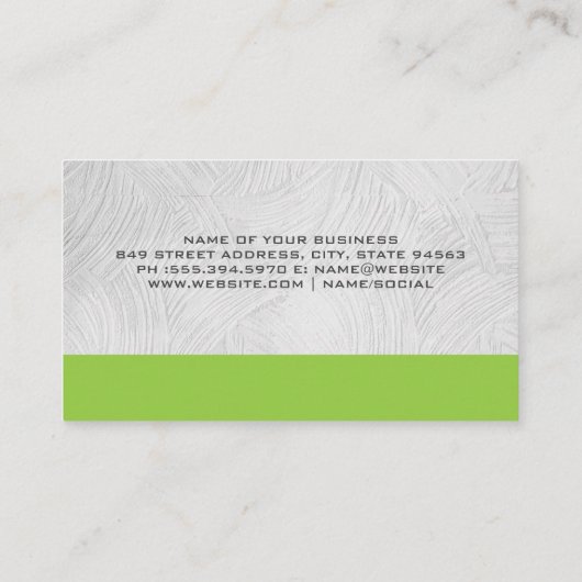 エステート実在グリーンアイコン |プロパティ 名刺 (裏面)