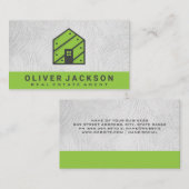 エステート実在グリーンアイコン |プロパティ 名刺 (正面/裏面)