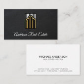 エステート実在コマーシャル建物 | レザー 名刺 (正面/裏面)