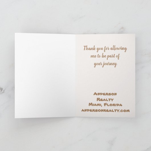エステート実在サンドドルホームセールス不動産仲介業者プロモーション サンキューカード (内部)