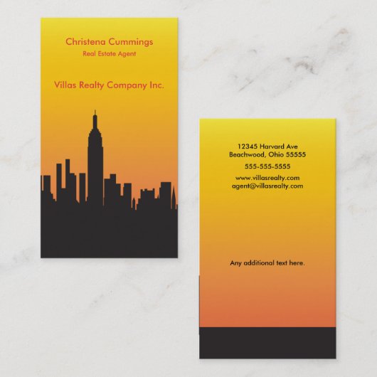 エステート実在スカイライン名刺 名刺 (正面/裏面)