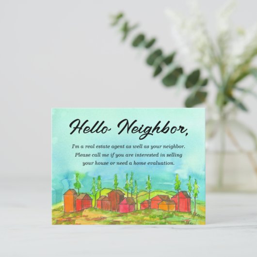 エステート実在ネイバーマーケティングは、あなたの家を販売 ポストカード (スタンド正面)