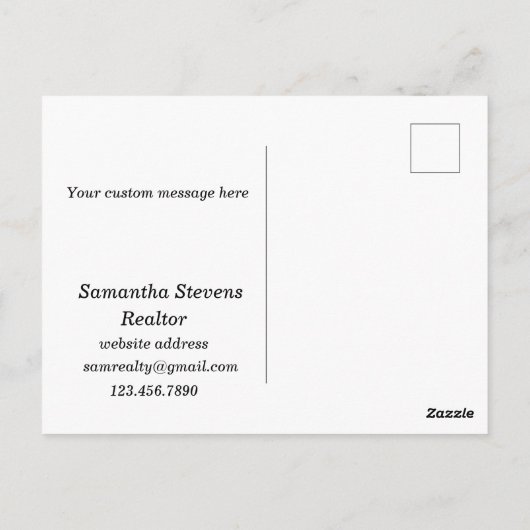 エステート実在ネイバーマーケティングは、あなたの家を販売 ポストカード (裏面)