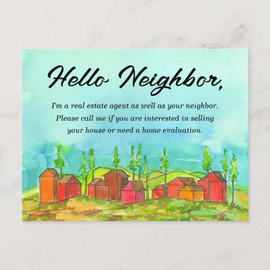 エステート実在ネイバーマーケティングは、あなたの家を販売 ポストカード (正面)