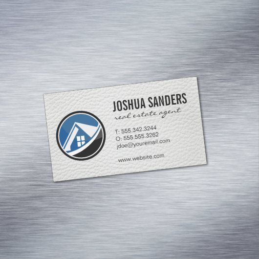エステート実在ハウスロゴ |レザー マグネット名刺 (インサイチュ)