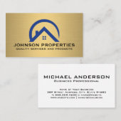 エステート実在ハウスロゴ | 金ゴールド金属 名刺 (正面/裏面)