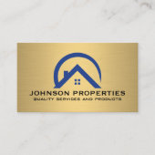 エステート実在ハウスロゴ | 金ゴールド金属 名刺 (正面)