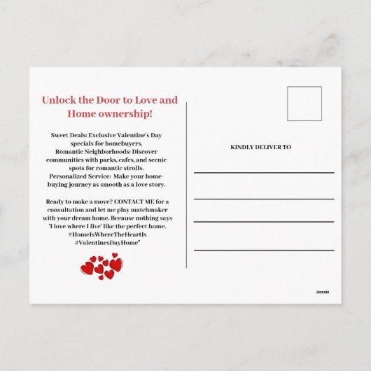 エステート実在バレンタインデー農業プロモーション シーズンポストカード (裏面)