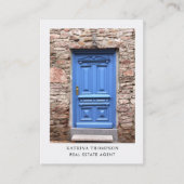 エステート実在フォト不動産仲介業者QRコードフロントドア 名刺 (正面)