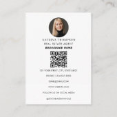 エステート実在フォト不動産仲介業者QRコードフロントドア 名刺 (裏面)